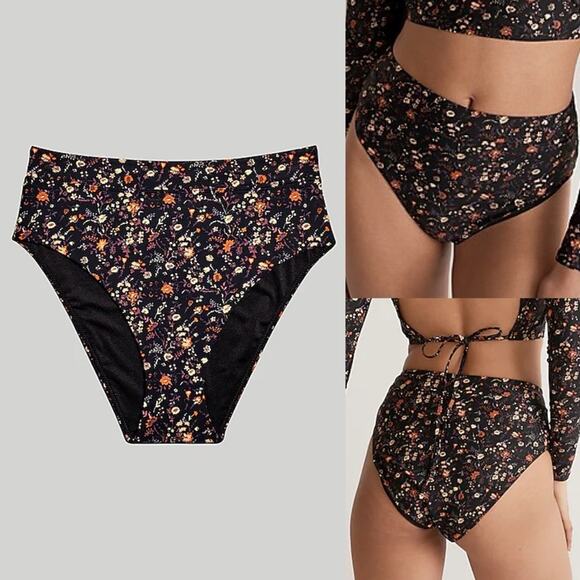 Madewell High-Cut Bikini Bottom Floral Print - Picture 1 of 15